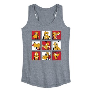 Women's - Disney - Pluto Grid Graphic Racerback Tank - 1 of 4