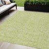 Artichoke Green And Ivory Floral Washable Indoor Outdoor Area Rug - 2 of 4