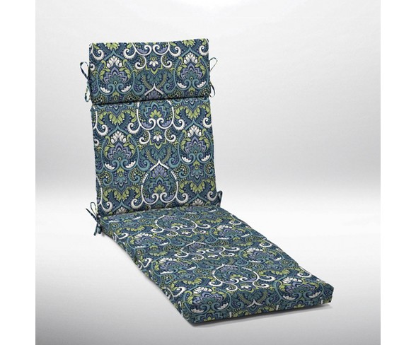 Aurora Damask Cartridge Chaise Cushion Sapphire - Arden Selections