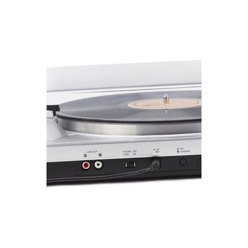 GPO PR 100 Turntable Bluetooth Built in Pre Amp Audio TechnicaCartrigde Silver, 3 of 7