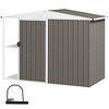 Outsunny 8 x 4ft Garden Storage Shed, Outdoor Metal Tool Shed with 2-Tier Storage Rack, Vents and Lockable Door for Backyard Patio Lawn - 4 of 4