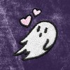 Dalix Heartly Ghost Embroidery Washed Midweight Jogger Fleece Sweatpants Soft Lounge Pant Drawstring Waistband Pockets Womens - 2 of 4