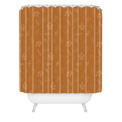 Cuss Yeah Designs Floral Pattern Shower Curtain Orange - Deny Designs