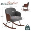 Adult Rocking Chair for Nursery,Bentwood Frame and Teddy Upholstered Rocker - 2 of 4