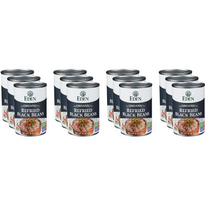 Eden Foods Black Beans Organic Refried - Case of 12 - 16 oz