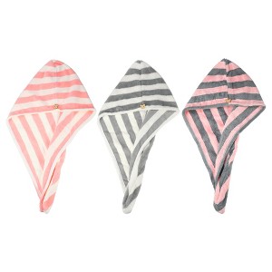 Unique Bargains Hair Drying Towel Dry Cap 3 Pcs - 1 of 4