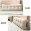 Soft Wedge Teddy Velvet Headboard Pillow w/ Side Pocket - PP Cotton Filled, Triangular Backrest Cushion for Dorm Bed - 3 of 4