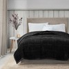 Reversible Plush to Microfiber All Season Throw, Down Alternative with HeiQ Smart Temp, Box Stitch Design, Black, King - 2 of 4