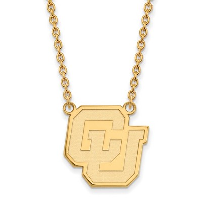 Black Bow Jewelry 14k Yellow Gold Colorado Buffalos NCAA Necklace 18 Inch