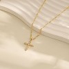 Cross Necklace for Women - HTUTWOO™ 14K Gold Plated Cross Pendant Necklace, for Women Trendy Small Cross Charm Necklace, for Everyday Wear - 4 of 4