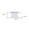 HomeRoots 79" White Faux Crystals Glass and Wood Pedestal Base Dining Table - 3 of 4