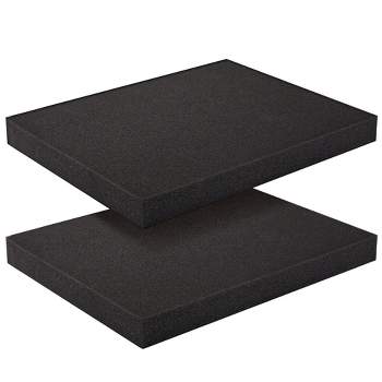 Okuna Outpost 2 Pack Polyurethane Foam Sheets for Packing Protection, DIY Arts & Crafts, Black, 12 x 16 x 0.5 in