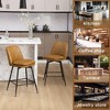 Beautyolove 29 in. Brown Metal Frame Bar Height Swivel Bar Stool with Faux Leather Seat (Set of 2) - 3 of 4