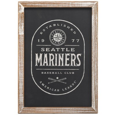 MLB Seattle Mariners Baseball Logo Glass Framed Panel