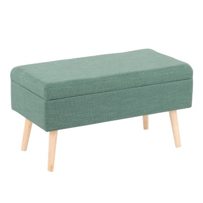 31" Stor Bench Polyester/Wood Natural/Green - LumiSource