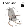 CAVINAS Accent Chair Rocking Chair with Adjustable Headrest Pillow Upholstered Glider Rocker Comfy Chair for Living Room, Bedroom - 3 of 4