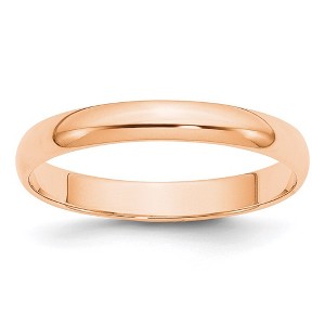 Black Bow Jewelry 2mm to 6mm 10K Rose Gold Light Weight Half Round Standard Fit Band - 1 of 3