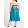 ELOQUII Women's Plus Size Stripe Linen Midi Dress - 3 of 4