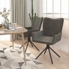 vidaXL Swivel Dining Chairs 2 pcs Dark Gray Velvet - 3 of 4