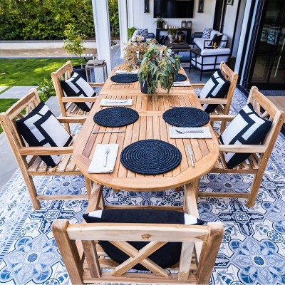 Nordic Teak Natural Outdoor Dining Chair with Arm Rests