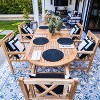 Nordic Teak Natural Outdoor Patio Dining Chair with Arm Rests - Beige - 3 of 4