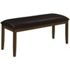 Monarch Specialties Bench 48inch Rectangular Dining Room Entryway Hallway Kitchen Upholstered Wood Brown Solid Wood Brown Leather-look Transitional - 3 of 4