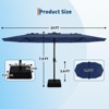 15FT Outdoor Double-Sided Large Patio Umbrella with Base, Rectangle Market Umbrella Outside Umbrellas for Poolside Lawn Backyard - 3 of 4