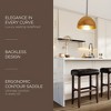 Carte: A La Carte Home Harper Backless Kitchen Stool in Vegan Leather Upholstered Seat, Set of 4 - 2 of 4