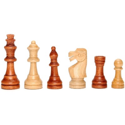 Classic Staunton Walnut and Maple Wood Chess Set with 3.75" King
