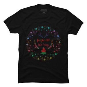 Men's Design By Humans Christmas Jingle All The Way Snowflake Circle By famenxt T-Shirt - 1 of 4