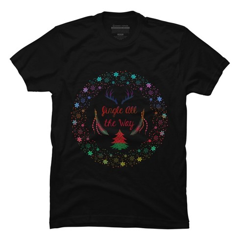 Men's Design By Humans Christmas Jingle All The Way Snowflake Circle By ...
