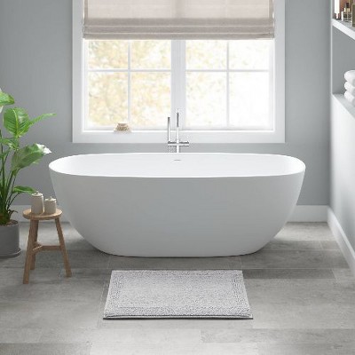 Kumasinova Plush Cotton Bathroom Rug, 3000 GSM Reversible Bath Rug, Tufted Washable Rug, Non-Slip Area Rug, Door Mat