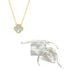 Adornia 14k Gold Plated Crystal Halo White Mother of Pearl Clover Necklace - 3 of 3