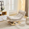 Hyleory Solid Wood Upholstered Rocking Chair with Retractable Hidden Footrest - 2 of 4
