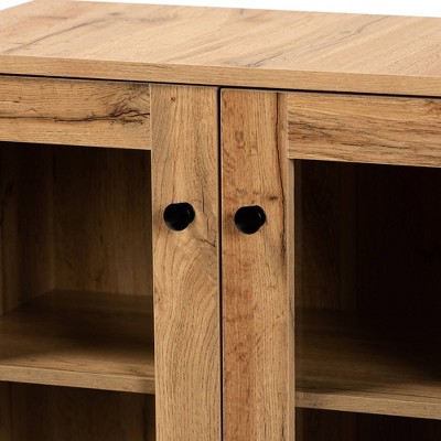 Mason Contemporary Oak Brown and Black Storage Cabinet