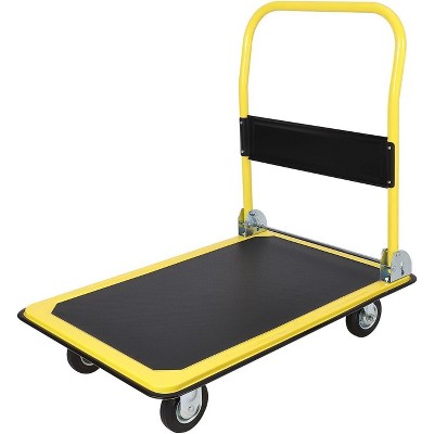 Acekool Heavy Duty Platform Hand Truck, 36x24 Inch Steel Platform, 2000 lbs Capacity, 26.4 Inch Ergonomic Handle, Smooth Rolling Wheels