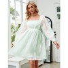 Womens Puff Sleeve Square Neck Puffy Dress Babydoll Mesh Mini Dress - image 2 of 4