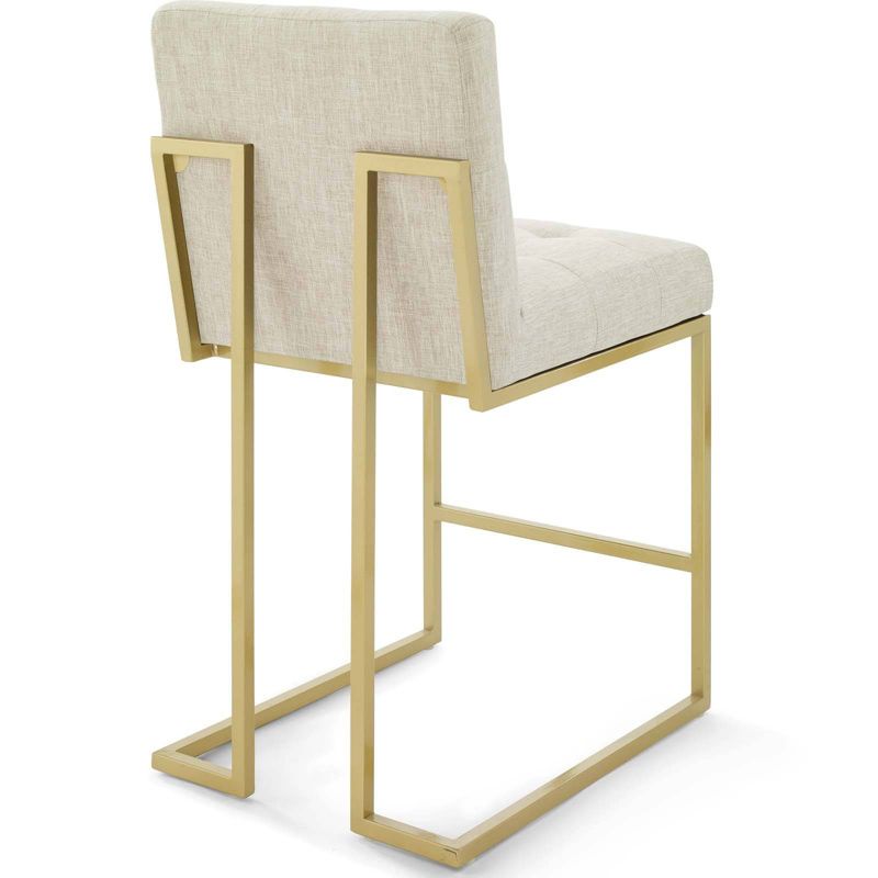 Privy Stainless Steel Upholstered Fabric Counter Height Barstool Gold - Modway, 5 of 10