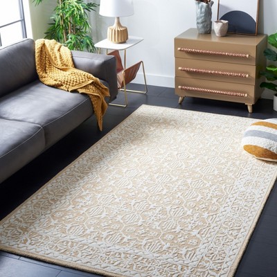 Ivory Floral Hand-Tufted Wool Area Rug 3x5