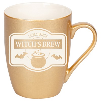 100 North Magic Potion 10 Ounce Vegas Gold Metallic Finish, Comfortably Fits Your Hands, New Bone China Coffee Tea Cup Mug, Witch's Brew