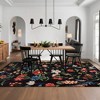 Area Rug for Living Room, Floral Washable Rugs Low Pile, Soft Non Slip Vintage Carpet for Bedroom, Kitchen, Dining Room, Office - 3 of 4