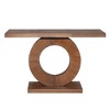 YUHAO 53 in Modern Minimalist Wooden Console Table Circular Base Wooden Console Table, Elegant Decorative Accent - 3 of 4