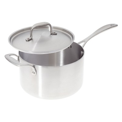 American Kitchen Cookware Premium Stainless Steel Covered 4 Quart Saucepan