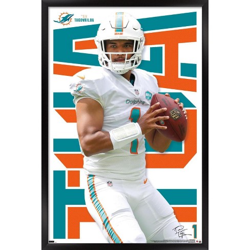 Trends International NFL Miami Dolphins - Drip Helmet 20 Framed Wall Poster  Prints Black Framed Version 14.725 x 22.375