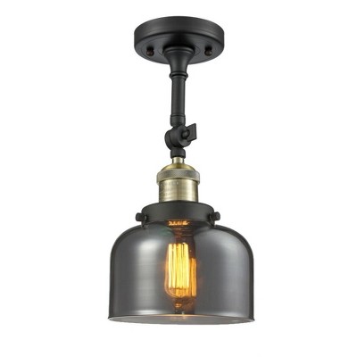Bell - 1 Light Semi-Flush Mount In Industrial Style-14 Inches Tall and 8 Inches Wide
