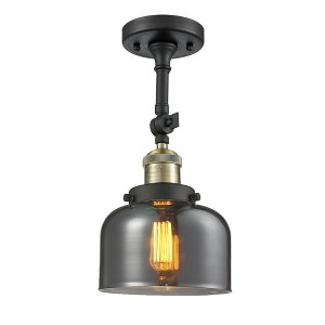 Bell - 1 Light Semi-Flush Mount In Industrial Style-14 Inches Tall and 8 Inches Wide - 1 of 1