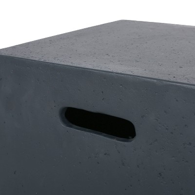 Concrete Side Table Noble House Aidan Circular Gas Fire Pit Table