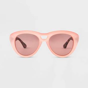 Women's Tortoise Print Rubberized Plastic Cateye Polarized Sunglasses- All In Motion™ Pink