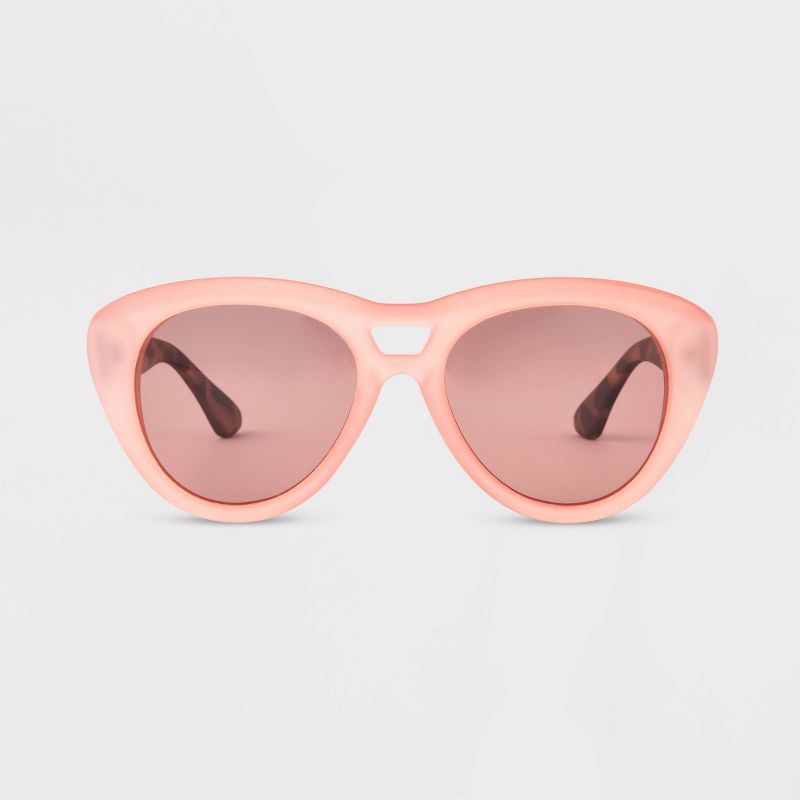 Women&#39;s Tortoise Print Rubberized Plastic Cateye Polarized Sunglasses- All In Motion&#8482; Pink, 1 of 5