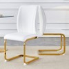 FONTOI 2PCS Arch Dining Chairs with High Resilience, Dining Chair with Arched Metal Legs for Living Room, White&Gold, 21.6"*39"*17.3" - 2 of 4